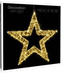 Merkloos Metalen krans verlichte decoratie ster met warm wit licht 38 cm met timer Kerstverlichting verlichte figuren kerstverlichting figuur