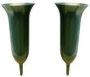 Merkloos Set van 2x stuks grafbloemen vazen van plastic groen 25 cm op prikker Kerkhof buiten vazen - Thumbnail 2