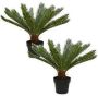 Merkloos Set van 2x stuks groene Varen kunstplanten 60 cm in zwarte pot Kunstplanten nepplanten Varens planten plantjes Kunstplanten - Thumbnail 2