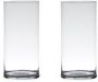 Merkloos Set van 2x stuks transparante home-basics Cylinder vaas vazen van glas 30 x 12 cm Bloemen takken boeketten vaas voor binnen gebruik Vazen - Thumbnail 2
