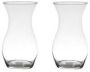 Merkloos Set van 2x stuks transparante home-basics vaas vazen van glas 25 x 14 cm Bloemen takken boeketten vaas voor binnen gebruik Vazen - Thumbnail 2