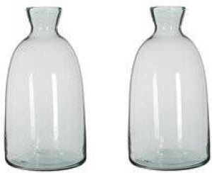 Mica Decorations 2x Fles vazen Florine 22 x 44 cm transparant gerecycled glas Home Deco vazen Woonaccessoires Vazen