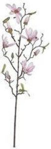 Mica Decorations Licht roze Magnolia beverboom kunsttak kunstplant 80 cm Kunstplanten kunsttakken Kunstbloemen boeketten Kunstbloemen