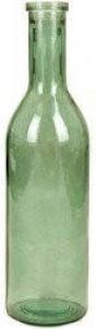 Mica Decorations Transparante groene fles vaas vazen van eco glas 18 x 75 cm Rioja Glazen bloemenvaas Flesvaas flesvazen Vazen