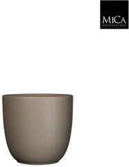 Mica Decorations Tusca pot rond taupe mat h18 5xd19 5 cm