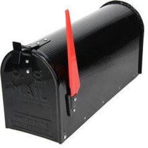 ML-Design US brievenbus met opsteekbare vlag in rood zwart gemaakt van aluminium
