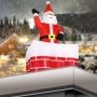 Monzana Opblaasbare kerstman in schoorsteen beweegt omhoog en omlaag met LED verlichting - Thumbnail 2