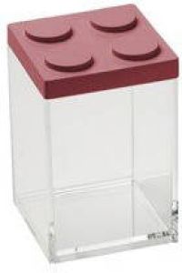 Omada Stapelbare Brickstore bewaarcontainer 1L Rood Kunststof