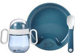 Overige merken Mepal Mio – Babyservies 3-delig – bestaat uit een oefenbord antilekbeker en oefenlepel – Deep blue – licht in gewicht – kan tegen een stootje