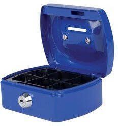Pavo Geldkist met muntgleuf 125x95x60mm blauw