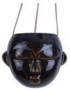Present Time Hangende plantenpot Mask Glazuur Donker Bruin Rond 12x18 4x15 2cm