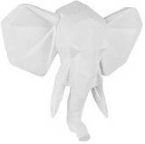 Present Time Wandhanger Origami Elephant Polyresin Mat Wit 45x39 5x14cm