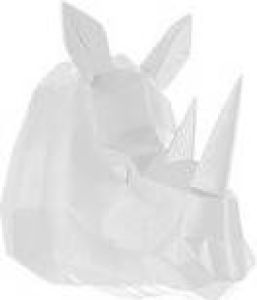 Present Time Wandhanger Origami Rhino Polyresin Mat Wit 21x29 5x27 5cm