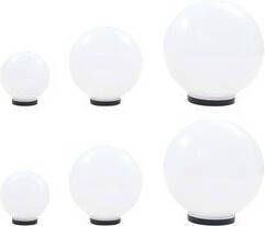 Prolenta Premium 6-delige LED-bollampenset rond 20 30 40 cm PMMA