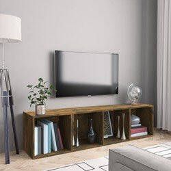 Prolenta Premium Boekenkast tv-meubel 143x30x36 cm bewerkt hout gerookt eiken