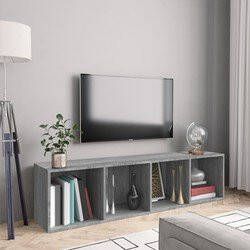 Prolenta Premium Boekenkast tv-meubel 143x30x36 cm bewerkt hout grijs sonoma
