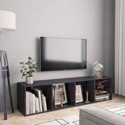 Prolenta Premium Boekenkast tv-meubel 143x30x36 cm hoogglans grijs