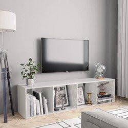 Prolenta Premium Boekenkast tv-meubel 143x30x36 cm hoogglans wit