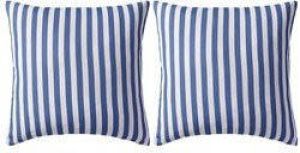 Prolenta Premium Buitenkussens 45x45 cm gestreept marineblauw 2 st