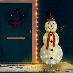 Prolenta Premium Decoratieve sneeuwpop LED 180 cm luxe stof