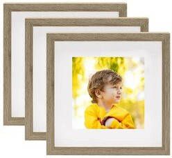 Prolenta Premium Fotolijsten 3 st voor 13x13 cm foto 3D 23x23 cm donkerhoutkleur