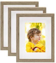 Prolenta Premium Fotolijsten 3 st voor 13x18 cm foto 3D 20x25 cm donkerhoutkleur