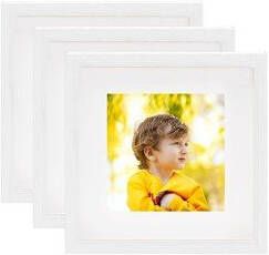 Prolenta Premium Fotolijsten 3 st voor 20x20 cm foto 3D 28x28 cm wit