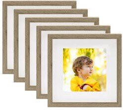 Prolenta Premium Fotolijsten 5 st voor 20x20 cm foto 3D 28x28 cm donkerhoutkleur