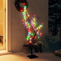 Prolenta Premium Kerstboom met 128 LED's meerkleurig licht kersenbloesem 120 cm