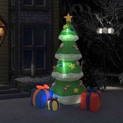 Prolenta Premium Kerstdecoratie opblaasbaar kerstboom LED binnen buiten 240 cm