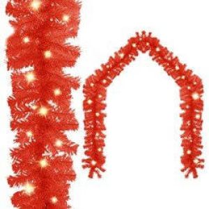 Prolenta Premium Kerstslinger met LED-lampjes 10 m rood