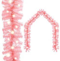 Prolenta Premium Kerstslinger met LED-lampjes 10 m roze