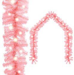 Prolenta Premium Kerstslinger met LED-lampjes 20 m roze
