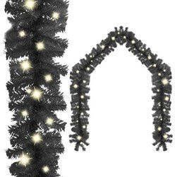Prolenta Premium Kerstslinger met LED-lampjes 20 m zwart