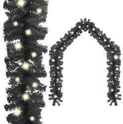 Prolenta Premium Kerstslinger met LED-lampjes 5 m zwart