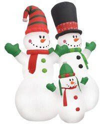 Prolenta Premium Kerstsneeuwpoppen Santa Family opblaasbaar LED IP44 240 cm