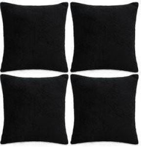 Prolenta Premium Kussenhoezen 4 st 40x40 cm stof zwart