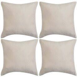 Prolenta Premium Kussenhoezen 4 stuks beige imitatie suède 40x40 cm polyester