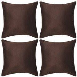 Prolenta Premium Kussenhoezen 4 stuks bruin imitatie suède 50x50 cm polyester
