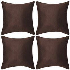 Prolenta Premium Kussenhoezen 4 stuks bruin imitatie suède 80x80 cm polyester