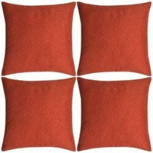 Prolenta Premium Kussenhoezen 4 stuks linnen look terracotta 80x80 cm