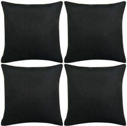 Prolenta Premium Kussenhoezen linnen-uitstraling 50x50 cm zwart 4 st