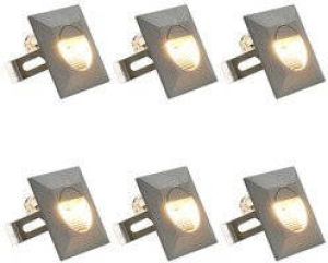 Prolenta Premium LED-buitenwandlampen 6 st 5 W vierkant zilverkleurig
