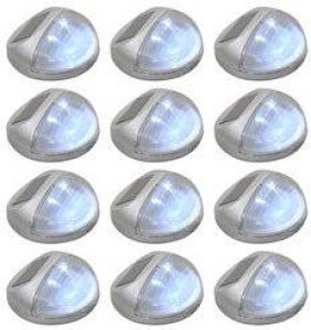 Prolenta Premium LED-wandlampen solar rond zilver 12 st