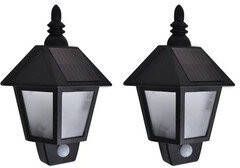 Prolenta Premium Solar-wandlampen 2 st met bewegingsensor zwart