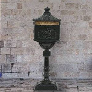 Prolenta Premium Staande brievenbus vintage stijl roestbestendig aluminium groen