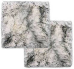 Prolenta Premium Stoelkussens 2 st 40x40 cm schapenvacht gemêleerd donkergrijs