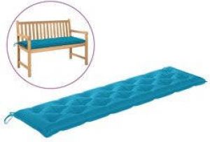 Prolenta Premium Tuinbankkussen 200x50x7 cm stof lichtblauw