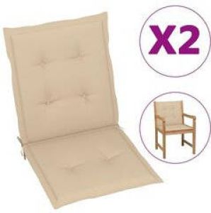 Prolenta Premium Tuinstoelkussens 2 st 100x50x3 cm beige