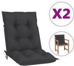 Prolenta Premium Tuinstoelkussens 2 st 100x50x7 cm antraciet